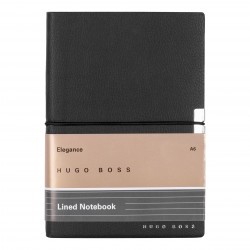 HUGO BOSS Notizblock A6 Elegance Storyline Schwarz Liniertes Papier