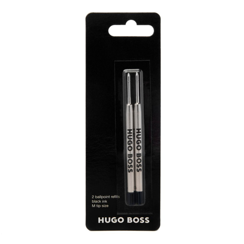 HUGO BOSS Ersatzminen Kugelschreiber Schwarz Metall Duo Pack